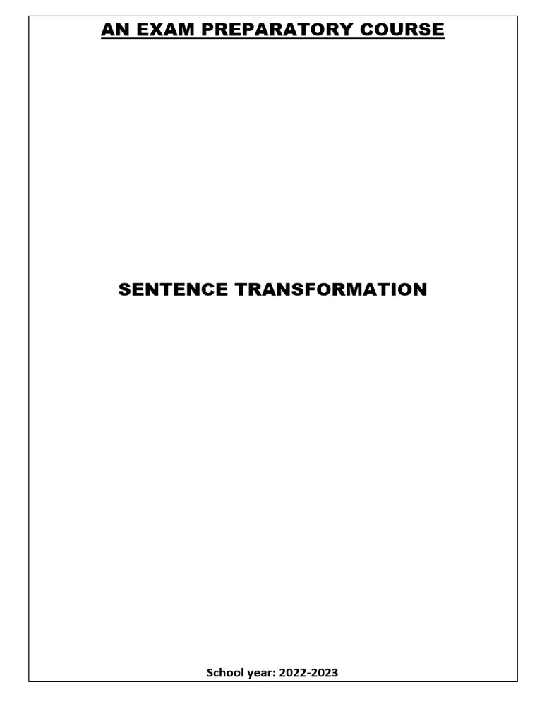 Sentence Transformation Practice | PDF | History