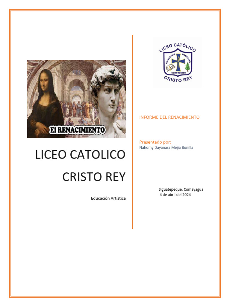 Informe Del Renacimiento Nahomy | PDF | Renacimiento | Florencia
