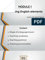 Teaching English Elements: Lecturer: MA. Dang Thi Nguyen