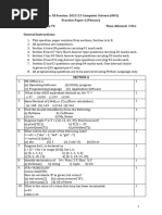 Class: Xi Session: 2022-23 Computer Science (083) Practice Paper-1 (Theory) Maximummarks:70 Time Allowed: 3 Hrs General Instructions