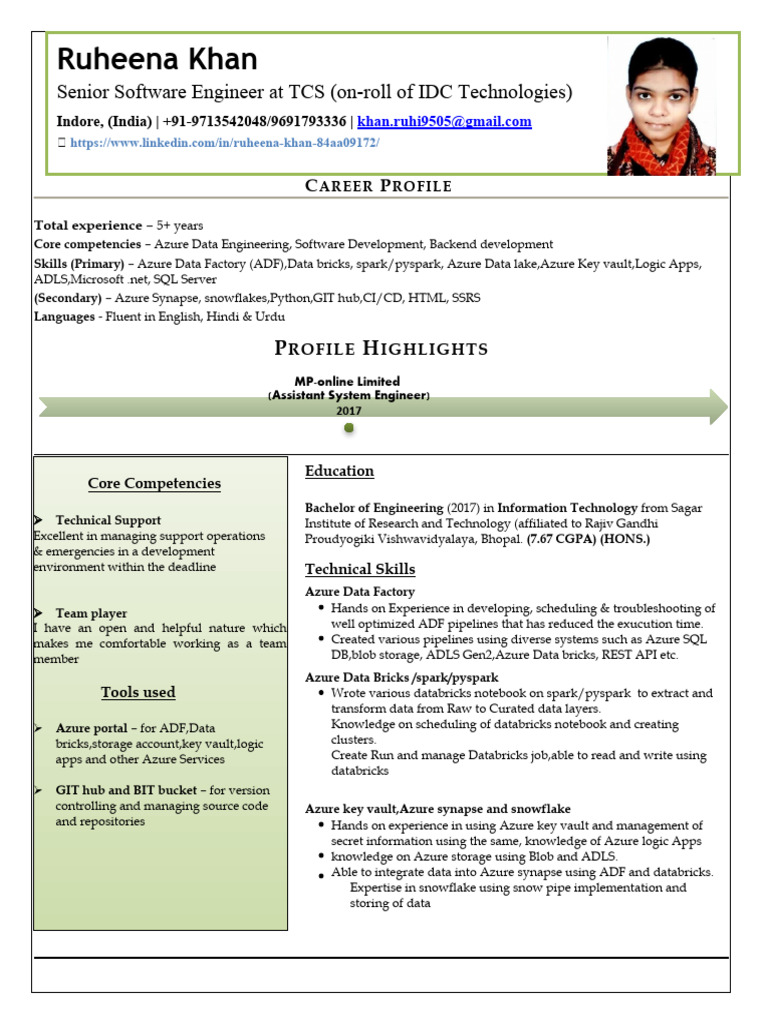 Azure Data Engineer & Software Developer Profile | PDF | Microsoft Sql ...