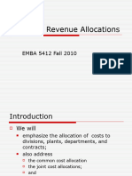 EMBA 5412 Cost and Revenue Allocation