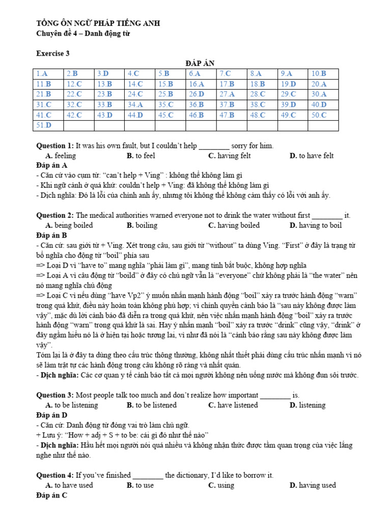 CD4 Exercise 3 KEY P69 | PDF