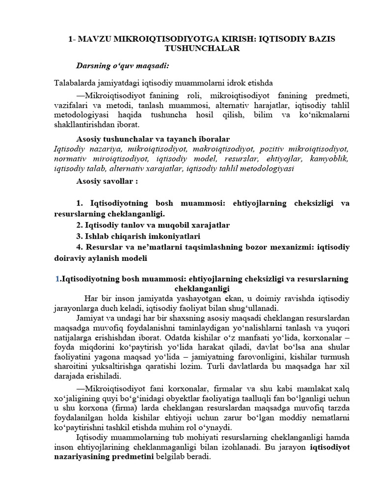 1 Mavzu | PDF