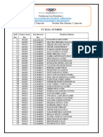 Ty Roll Number Roll No. Exam Seat No. Enrolment No. Student Name