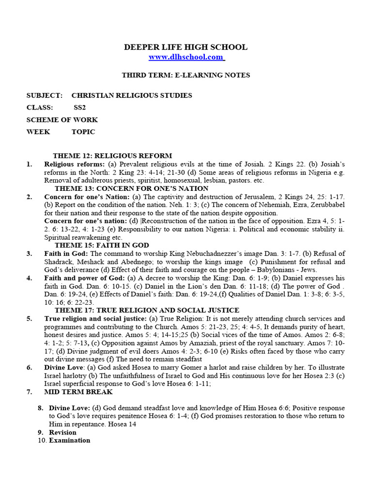 Ss2 third term crs e notes download free pdf shadrach meshach and