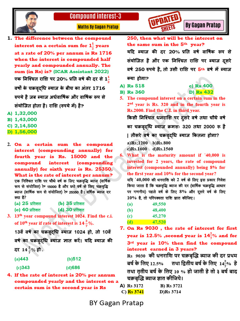 283825compound Interest Sheet-3 - Crwill | PDF