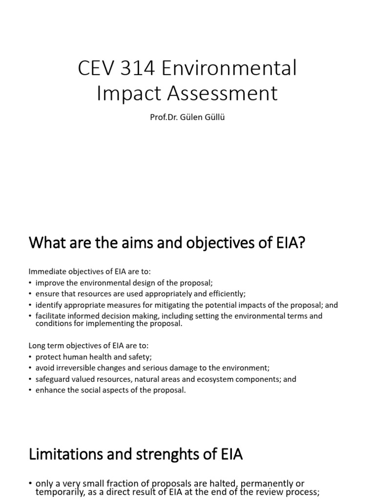 EIA Objectives and Impact Assessment | PDF | Environmental Impact ...