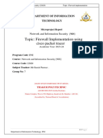 Topic: Firewall Implementation Using Cisco Packet Tracer: Department of Information Technology