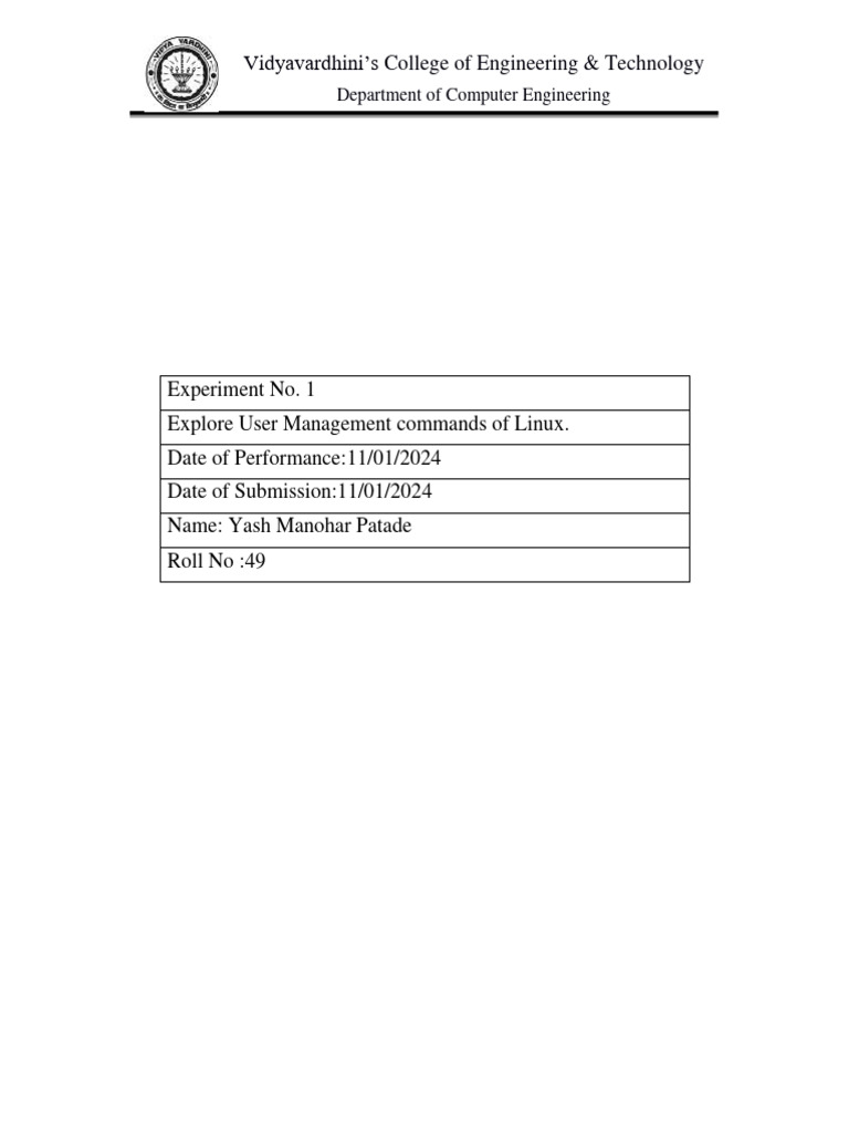 Linux User Management Commands Explained | PDF | Computer File | Shell ...