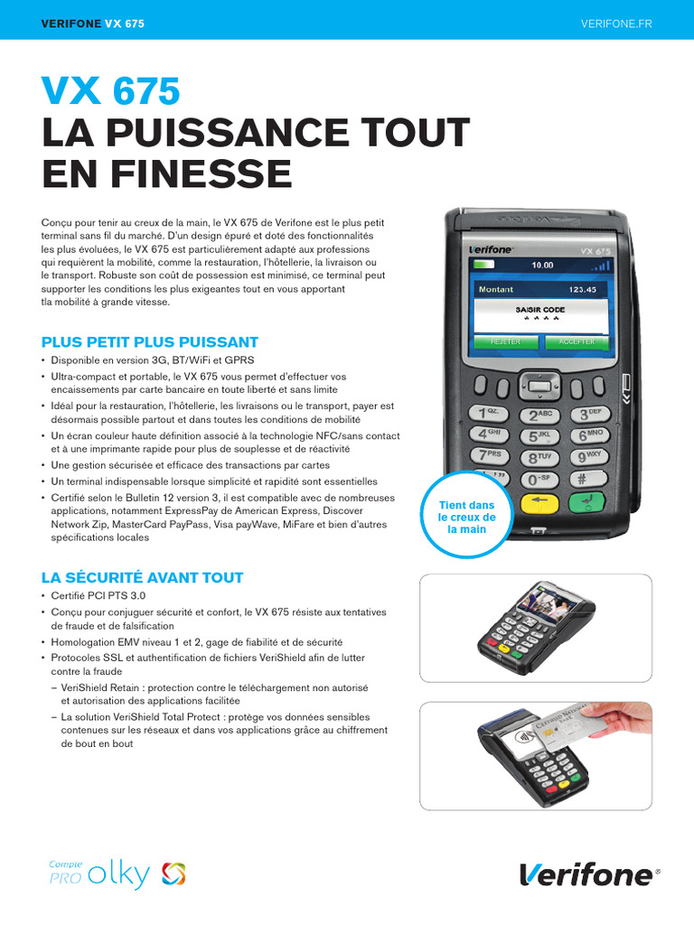 Terminal de paiement Verifone VX 675 | PDF | EMV | Télécommunications