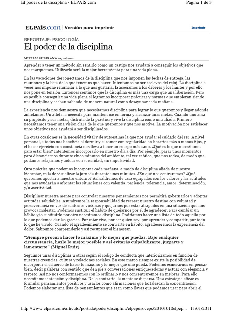 El poder transformador de la disciplina | PDF | Pensamiento | Amor
