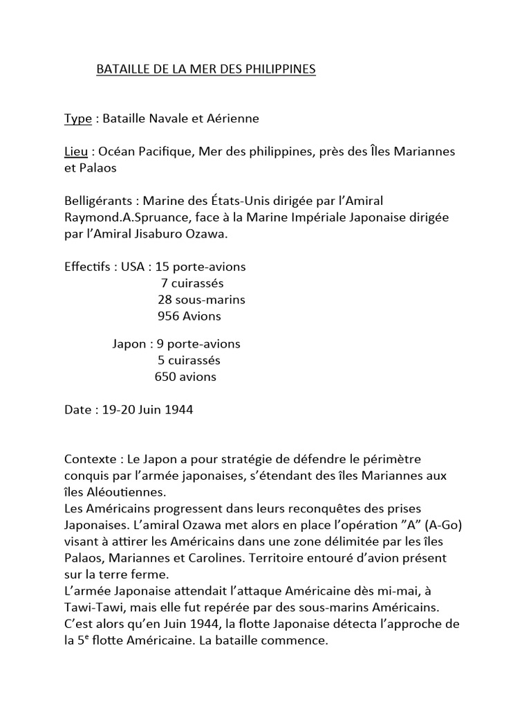 Victoire américaine à la bataille des Philippines | PDF | Sciences et ...