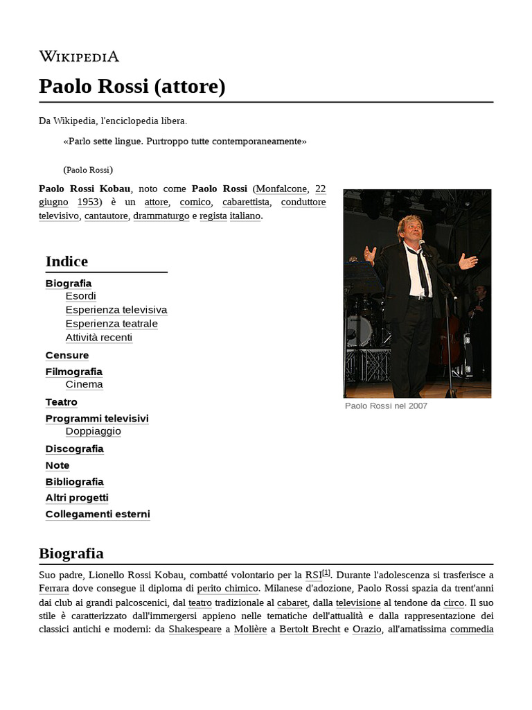 Paolo Rossi (Attore) | PDF