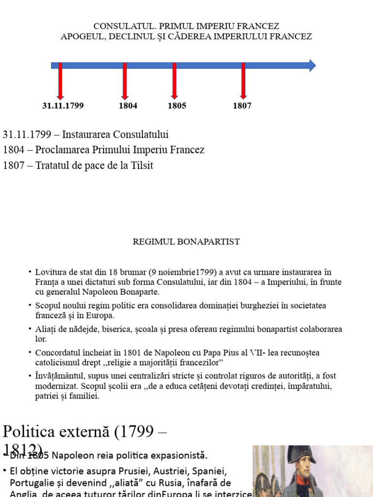 Consulatul. Primul Imperiu Francez | PDF