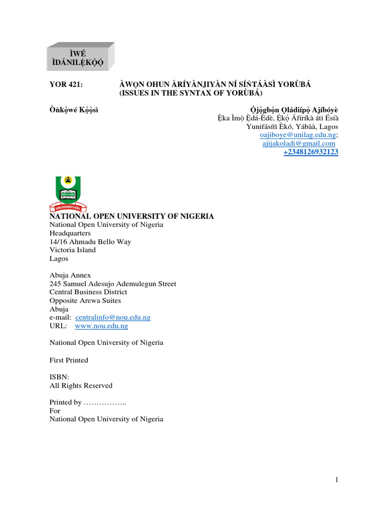 Yor 421 | PDF