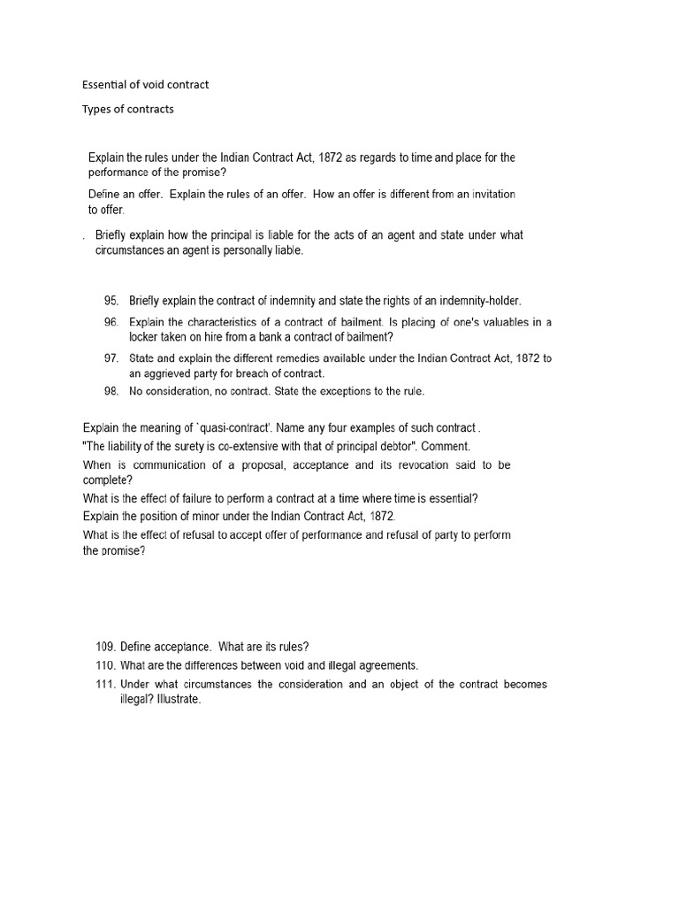 What Is Meaning Of Void Contract