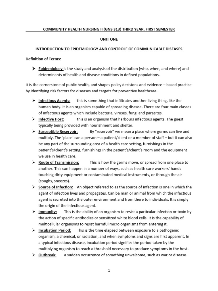 Community Health Nursing Ii | PDF | Infection | Bacteria