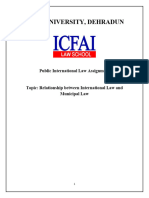 Icfai University, Dehradun: Public International Law Assignment