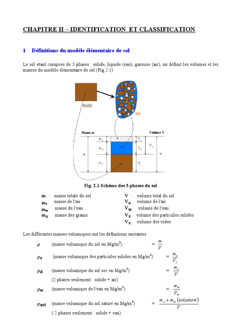 Densité et Classification des Sols | PDF | Densité | Argile