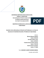 Inventario de Las Alternativas de Solución de Problemas en Un Caso de Ausencia de Creatividad Asociad