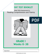 Grade 1 Weeks 6-36: Student Test Booklet