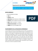 Sen 6 y 7 Experiencia de Aprendizaje ABRIL