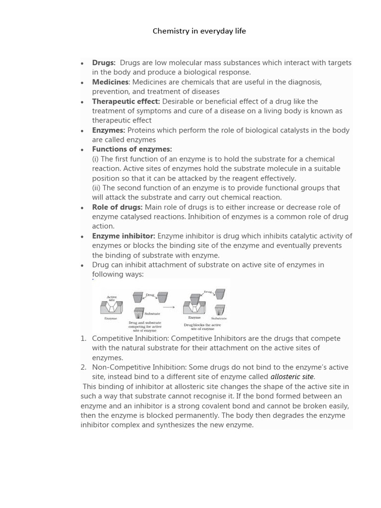 Chemistry in Everyday Life PDF Enzyme Inhibitor Enzyme