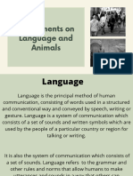 Experiment on language of humans and animals 