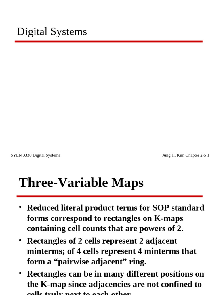 Three-Variable and Four-Variable K-Maps | PDF | Function (Mathematics ...