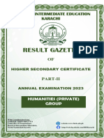 Result Humanities Private HSC Part II Annual 2023 Complete