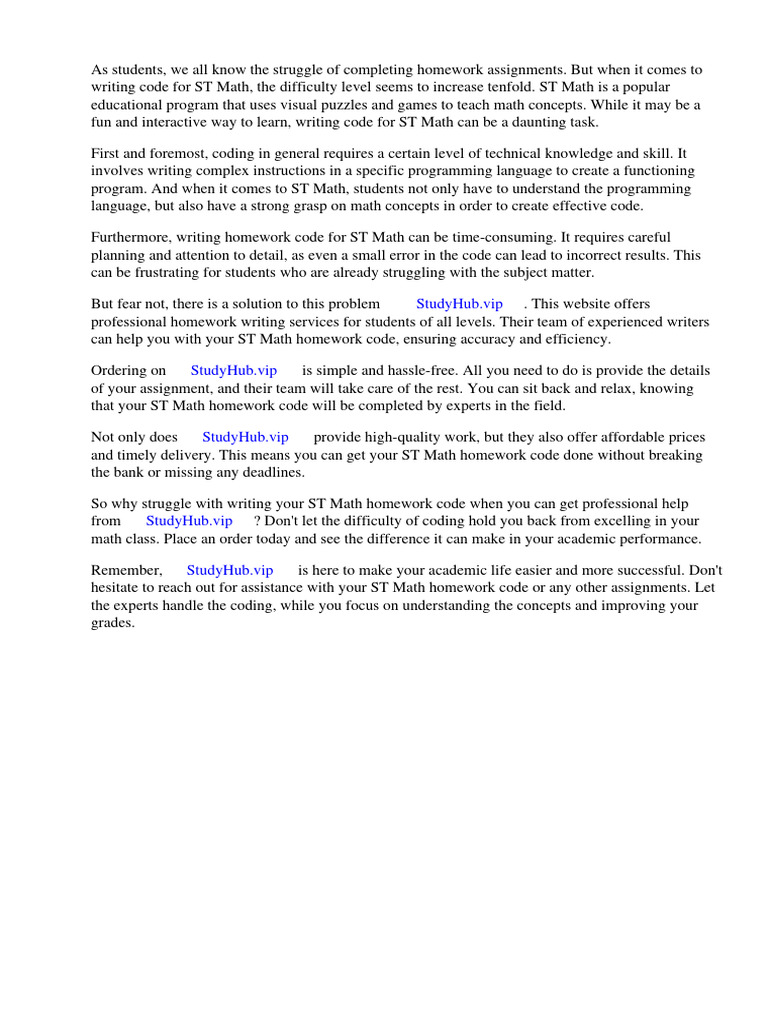 Homework code for st math download free pdf educational technology
