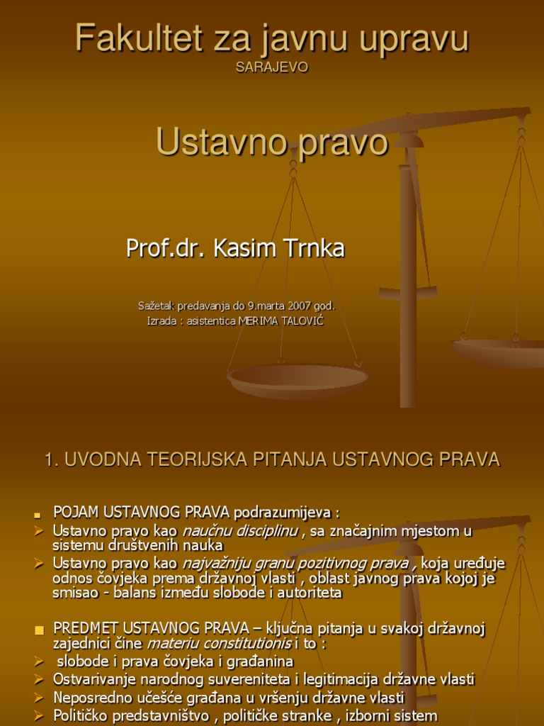Fakultet Za Javnu Upravu Prof Dr Kasim Trnka PDF