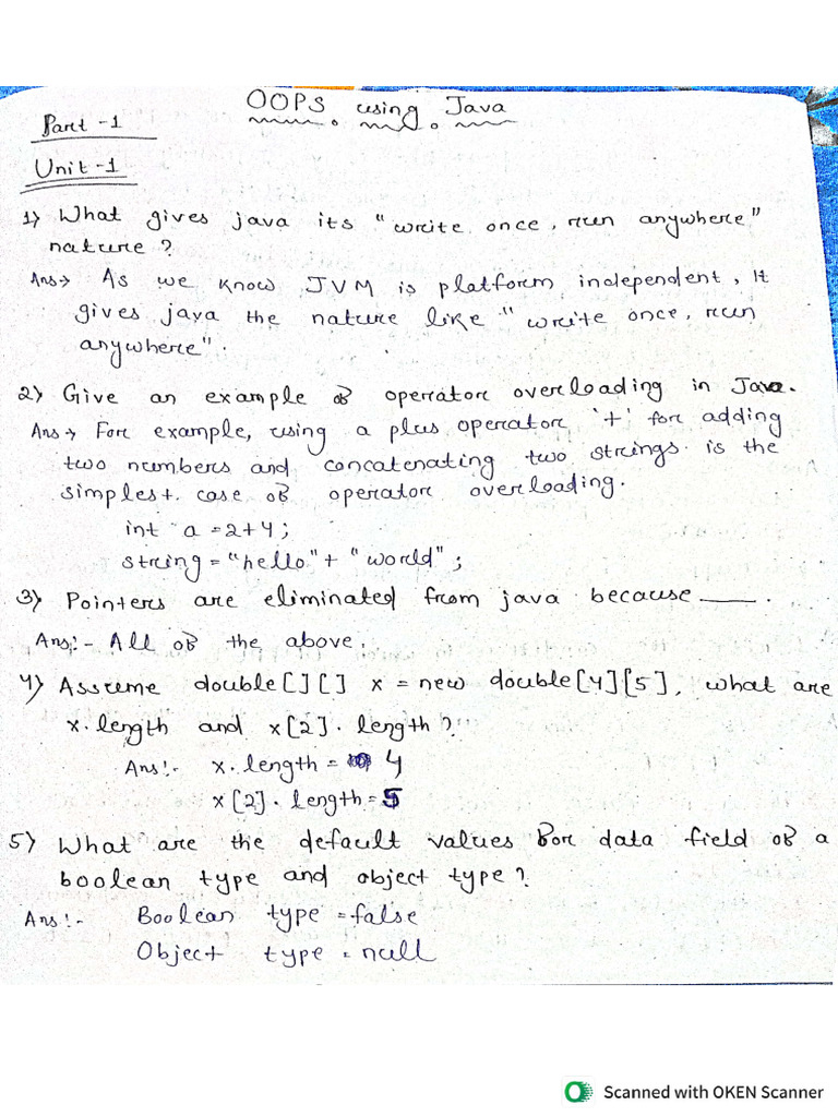 Java Short Questions | PDF