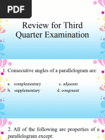 Review For Third Quarter Examination