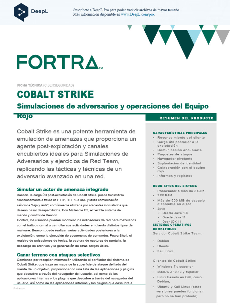 Cbs Cobalt Strike Datasheet Refresh Ds 081821 Es | PDF | Software de la ...