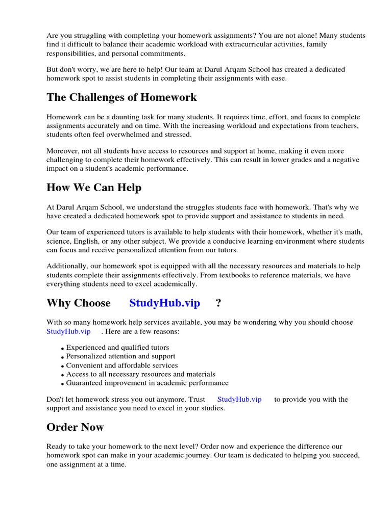 Homework Help for Students at Darul Arqam | PDF | Homework | Teachers