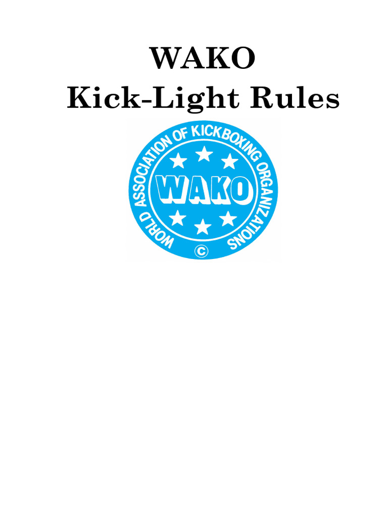 Kick Light Rules PDF Referee Individual Sports