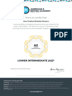 Certificado Lower Intermediate Nivel A2