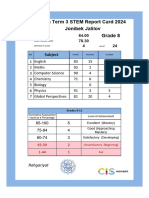 PS Bukhara Term 3 STEM Report Card 2024 Grade 8 Jonibek Jalilov