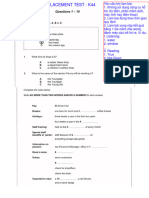 Placement Test - Listening + Reading