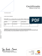 Certificado Bancario Prestación de Servicio