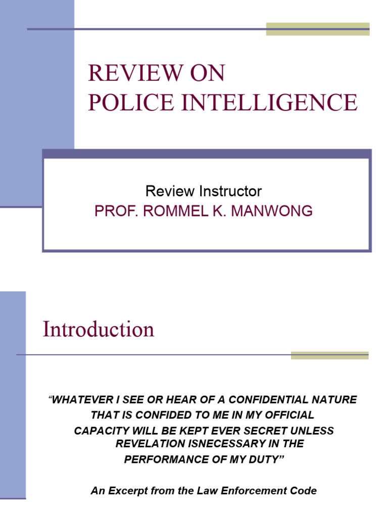 Police Intelligence Overview and History | PDF | Military Intelligence ...