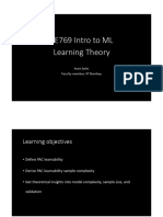 EE769-14 Learning Theory