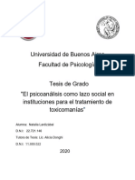 El Psicoanálisis Como Lazo Social en Instituciones para El Tratamiento de Toxicomanías (Tomó Conceptos Psi Con Caso de Practicas en Instituciones) IMP