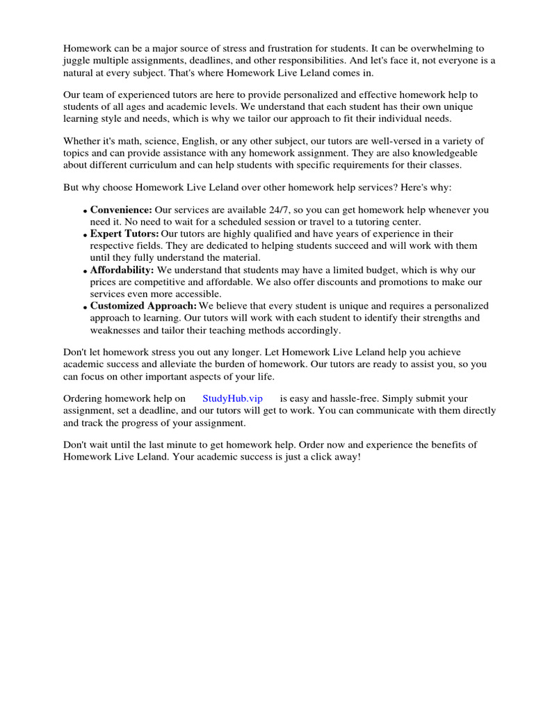 Homework live leland pdf homework libraries