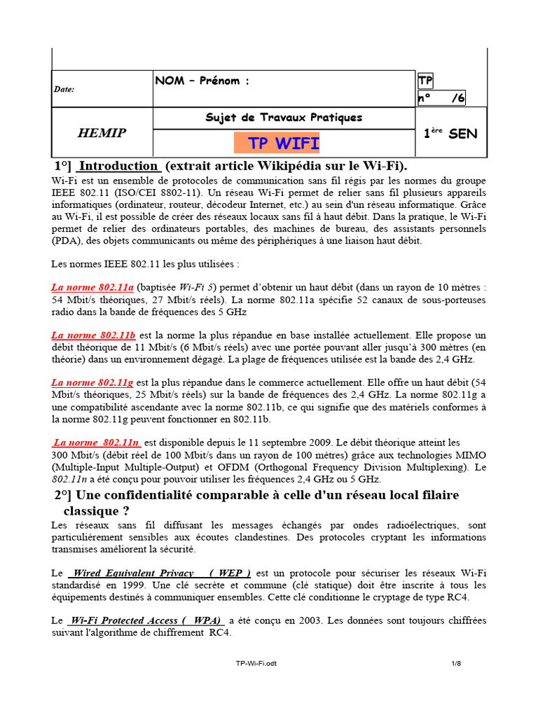 Guide Pratique sur le Wi-Fi et Sécurité | PDF | Wi-Fi | Rayon (géométrie)