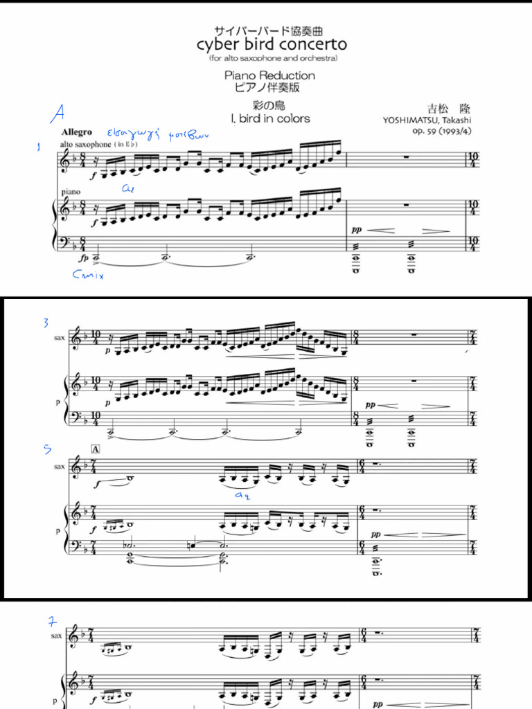 Cyber Bird, Whole Score With Notes | PDF