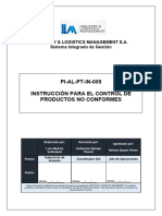 PI-AL-PT-IN-009 Instrucción para El Control de Productos No Conformes ILM 01.F