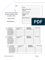 0 Simulare Matematica Viii Ianuarie 2023